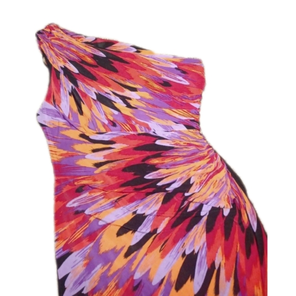 Emma & Michelle Colorful One-Shoulder Dress - Picture 4 of 5